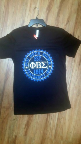 PHI BETA SIGMA FRATERNITY T-SHIRT 1914 Phi Beta Sigma Fraternity Black V-Neck