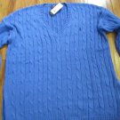 POLO RALPH LAUREN V-NECK SWEATER PIMA COTTON SWEATER NEW MSRP $125.00 XL