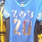 ZETA PHI BETA SORORITY T-SHIRT  BLUE  1920 Z-PHI-B CREW NECK FOIL T-SHIRT