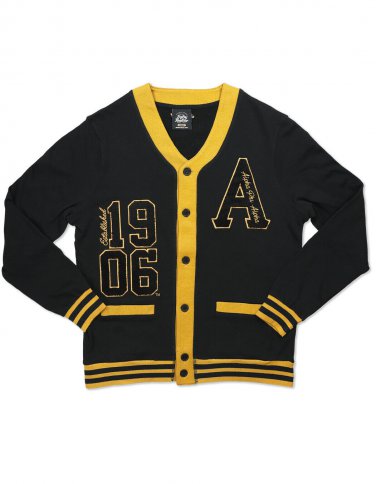 ALPHA PHI ALPHA FRATERNITY CARDIGAN SWEATER BLACK GOLD SWEATER 1906