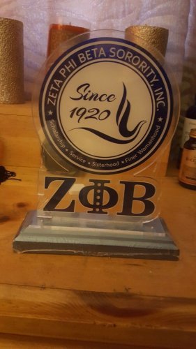 Zeta Phi Beta Wood Desktop Letters Divine 9 Office Decor Plaque
