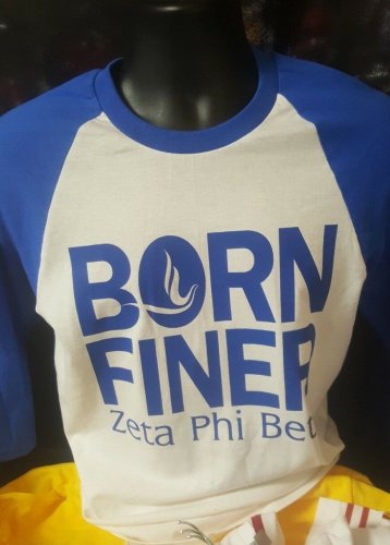 ZETA PHI BETA SORORITY Baseball  T-shirt BORN FINER ZETA PHI BETA Greek T-SHIRT