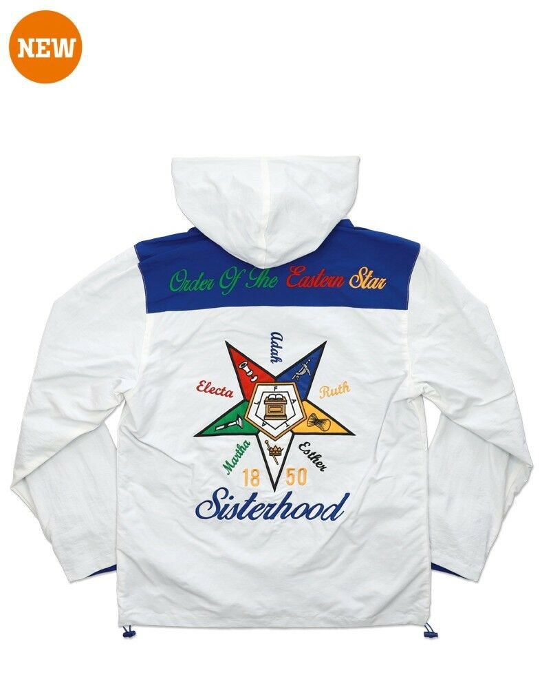 Order of the Eastern Star Jacket OES Sorority White Windbreaker Jacket