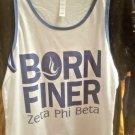 ZETA PHI BETA SORORITY TANK TOP Z-PHI-B BORN FINER SLEEVELESS BLUE TANK TOP