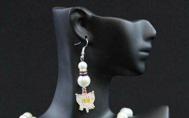 Sigma Gamma Rho Sorority Pearl style Earrings