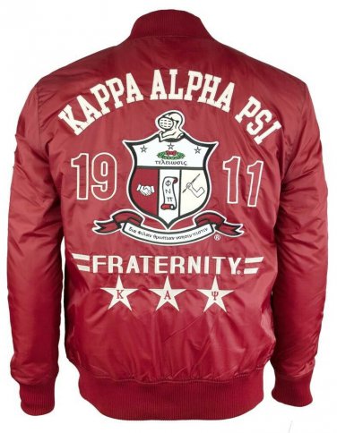 Kappa Alpha Psi  Fraternity Bomber jacket Phi Nu Pi All weather Jacket