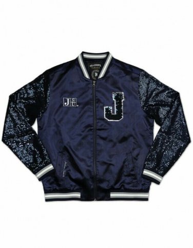 JACKSON STATE UNIVERSITY LETTERMAN JACKET LADIES HBCU SEQUIN BASEBALL JACKET