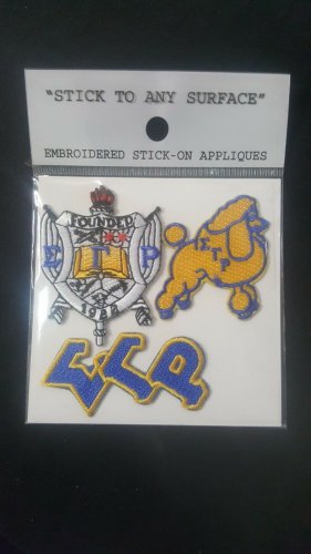 Sigma Gamma Rho embroidered stick on applique