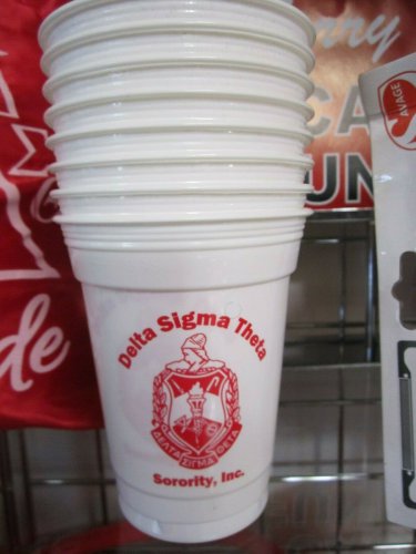 Delta Sigma Theta Plastic Cups Divine 9 Drink Cups  White 16 oz Cup