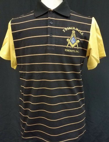 Freemason Masonic Short sleeve Polo Shirt Freemasonry Fraternity stripe Polo