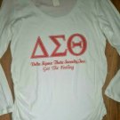 DELTA SIGMA THETA SORORITY WHIT LONG SLEEVE SHIRT MATERNITY TOP LARGE