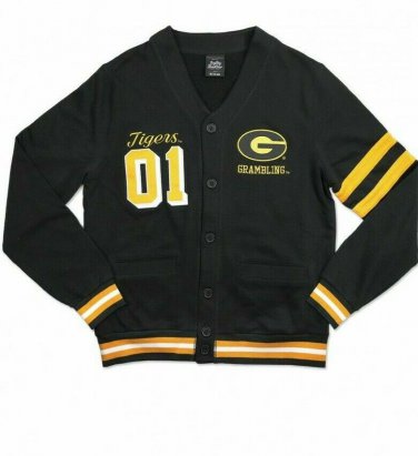 GRAMBLING STATE UNIVERSITY  CARDIGAN SWEATER MEN'S HBCU CARDIGAN SWEATER