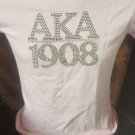ALPHA KAPPA ALPHA  SORORITY SHORT SLEEVE T-SHIRT PINK AKA BLING FITTED T-SHIRT