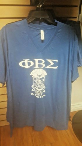 PHI BETA SIGMA FRATERNITY T-SHIRT 1914 Phi Beta Sigma Fraternity Blue V-Neck