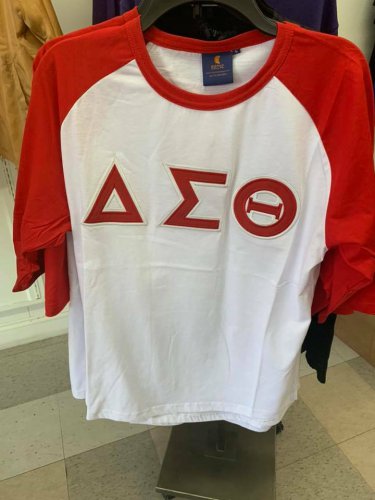DELTA SIGMA THETA SORORITY Baseball T-shirt  Delta Diva Black baseball shirt RED