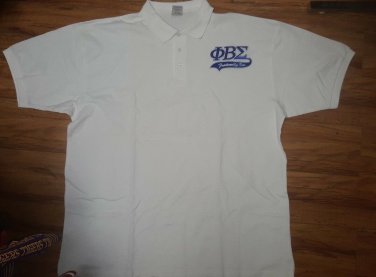 PHI BETA SIGMA Fraternity Short Sleeve Polo Shirt White stripe Polo top