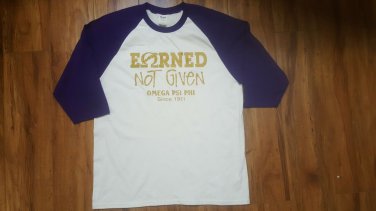 Omega Psi Phi Fraternity Camouflage T- SHIRT OMEGA EARNED NOT GIVEN T-SHIRT