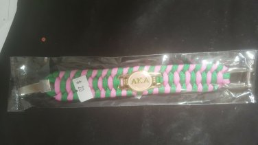 Alpha Kappa Alpha Sorority Twill Metal Bracelet Wrist wear Band