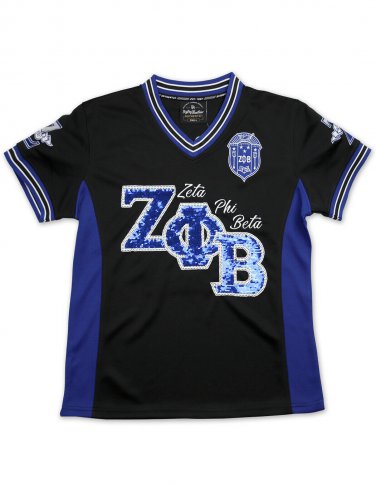 ZETA PHI BETA SORORITY FOOTBALL JERSEY SEQUIN FOOTBALL JERSEY