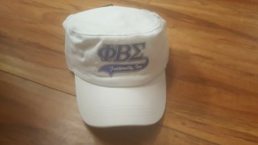 PHI BETA SIGMA FRATERNITY BASEBALL HAT CAP GOMAB  WHITE PAINTER CONDUCTORS HAT