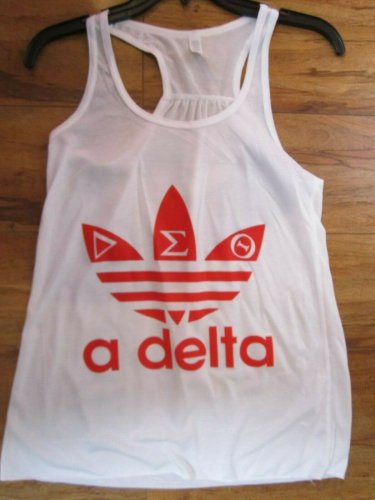 DELTA SIGMA THETA SORORITY TANK TOP SHIRT A DELTA WHITE TANK TOP 1913