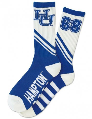 HAMPTON UNIVERSITY SOCKS HBCU TUBE SOCKS SZ 6-11