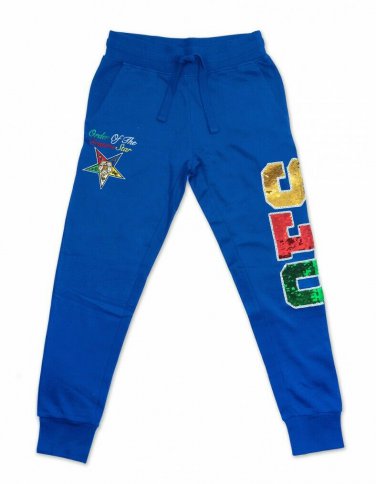 ORDER OF THE EASTERN STAR JOGGER  PANTS  BLUE YOGA GYM RUNNING CASUAL SWEATS