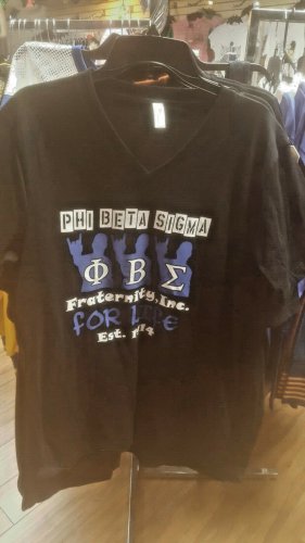 PHI BETA SIGMA FRATERNITY T-SHIRT Phi Beta Sigma Fraternity Black V-Neck