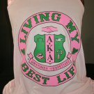 ALPHA KAPPA ALPHA SORORITY T-SHIRT LIVING MY BEST LIFE ALPHA KAPPA ALPHA TOP 08