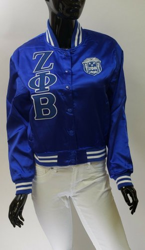 ZETA  PHI BETA SORORITY SATIN LETTERMAN JACKET Z-PHI-B JACKET