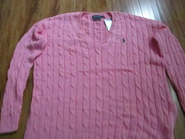 POLO RALPH LAUREN V-NECK SWEATER PIMA COTTON SWEATER NEW MSRP $125.00 SMALL