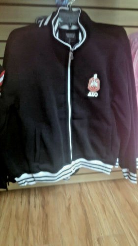 DELTA SIGMA THETA SORORITY TRACK JACKET Delta Diva Black Fleece Track Jacket
