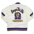 OMEGA PSI PHI FRATERNITY WOOL CARDIGAN SWEATER  Q-DOG PURPLE GOLD SWEATER TOP
