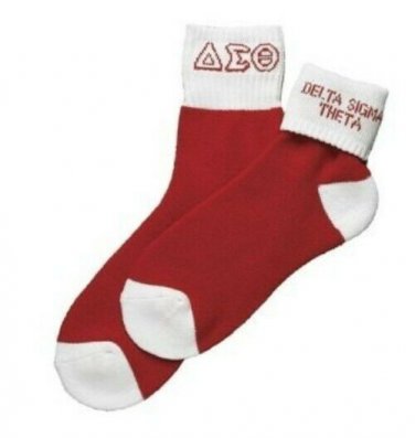 DELTA SIGMA THETA SORORITY SOCKS DELTA DIVA WHITE ANKLE SOCKS