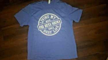 Phi Beta Sigma Fraternity T-shirt LIVING MY BEST LIFE PHI BETA SIGMA TEE