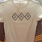 ZETA PHI BETA SORORITY T-SHIRT WHITE SHORT SLEEVE BLING T-SHIRT BLOUSE 1920 #1
