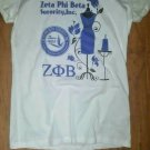 ZETA PHI BETA SORORITY WHITE  T-SHIRT SHORT SLEEVE T-SHIRT ZETA PHI BETA TEE