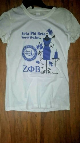 ZETA PHI BETA SORORITY WHITE  T-SHIRT SHORT SLEEVE T-SHIRT ZETA PHI BETA TEE