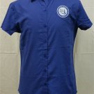 ZETA PHI BETA SORORITY DRESS SHIRT BLUE SHORT SLEEVE BUTTON DOWN TOP