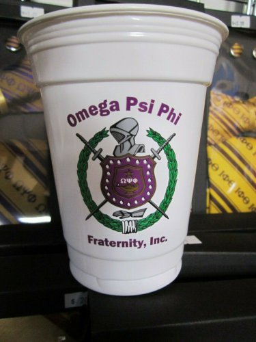 Omega Psi Phi  Fraternity Plastic Cups Divine 9 Drink Cups  White 16 oz Cup