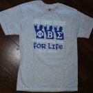PHI BETA SIGMA FRATERNITY T-SHIRT Gray Blue White Phi Beta Sigma For Life Tee