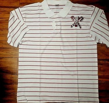 KAPPA ALPHA PSI FRATERNITY POLO SHIRT RED NUPE PHI NU PI PIN STRIPE POLO SHIRT