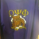 OMEGA PSI PHI FRATERNITY SWEAT SHIRT  PURPLE GOLD Q PSI PHI  OWT