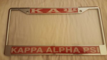 Kappa Alpha Psi Fraternity Metal License Plate Frame Red Frame