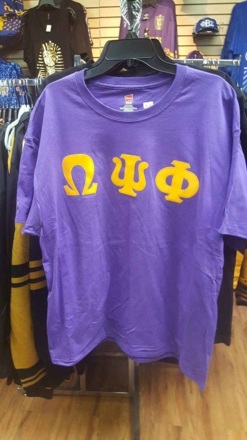 OMEGA PSI PHI Fraternity Short Sleeve T-Shirt Twill Letter Omega Greek ...