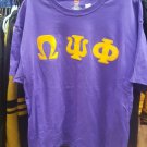 OMEGA PSI PHI  Fraternity Short Sleeve T-Shirt Twill Letter Omega Greek T-shirt