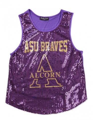 ALCORN STATE UNIVERSITY SEQUIN TANK TOP SHIRT HBCU  COLLEGE TANK TOP T-SHIRT