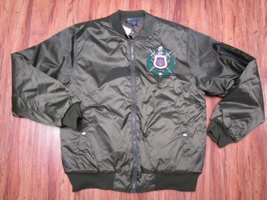 Omega Psi Phi Fraternity Bomber Jacket Q DOG Flight Jacket Olive OMEGA PSI PHI