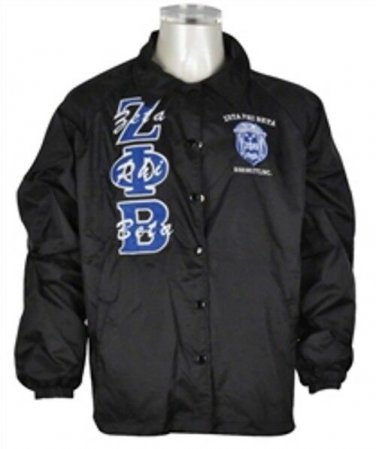 Zeta Phi Beta Sorority Line Jacket  Zeta Phi Beta Black Crossing Line Jacket #2