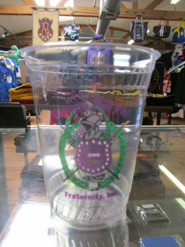Omega Psi Phi Fraternity Plastic Cups Divine 9 Drink Cups  16 oz Clear Cup